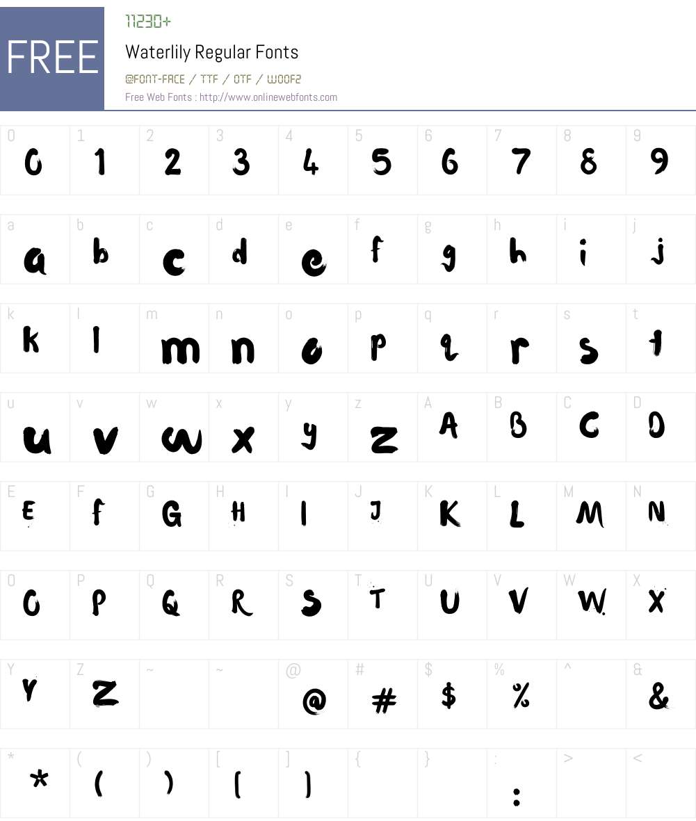 Waterlily Font Screenshots