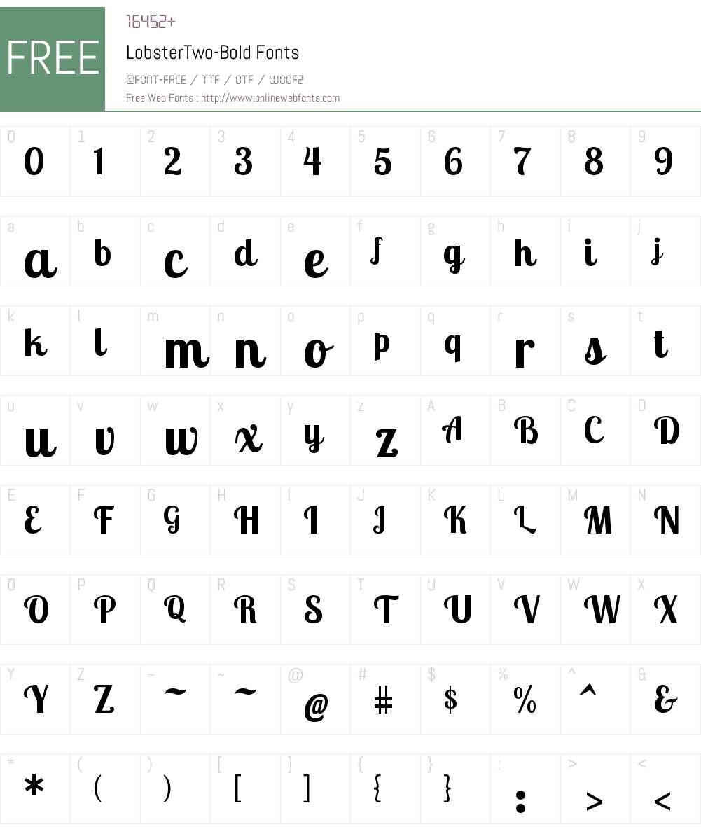 Lobster Two Font Screenshots