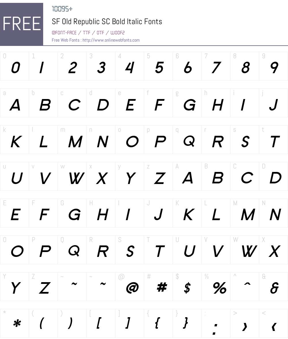 SF Old Republic SC Font Screenshots