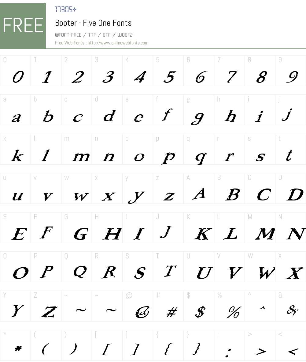 Booter - Five One Font Screenshots