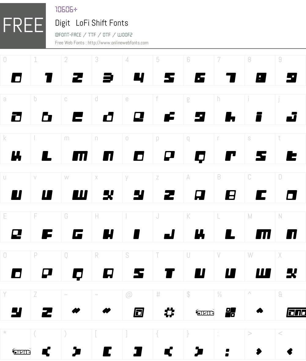 Digit Font Screenshots