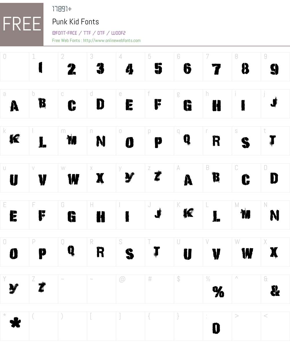 Punk Kid Font Screenshots