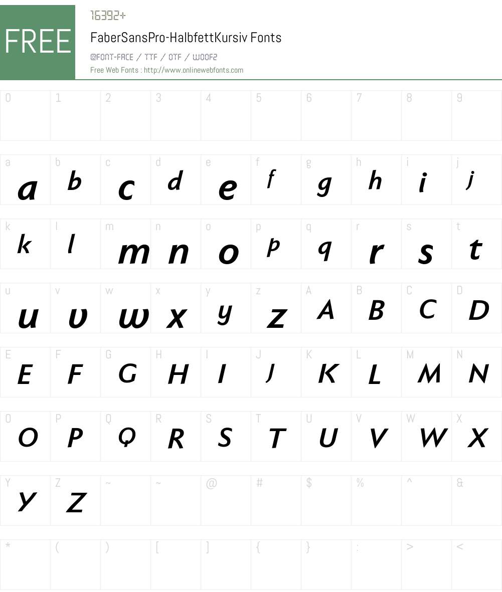 Faber Sans Pro reduced Font Screenshots
