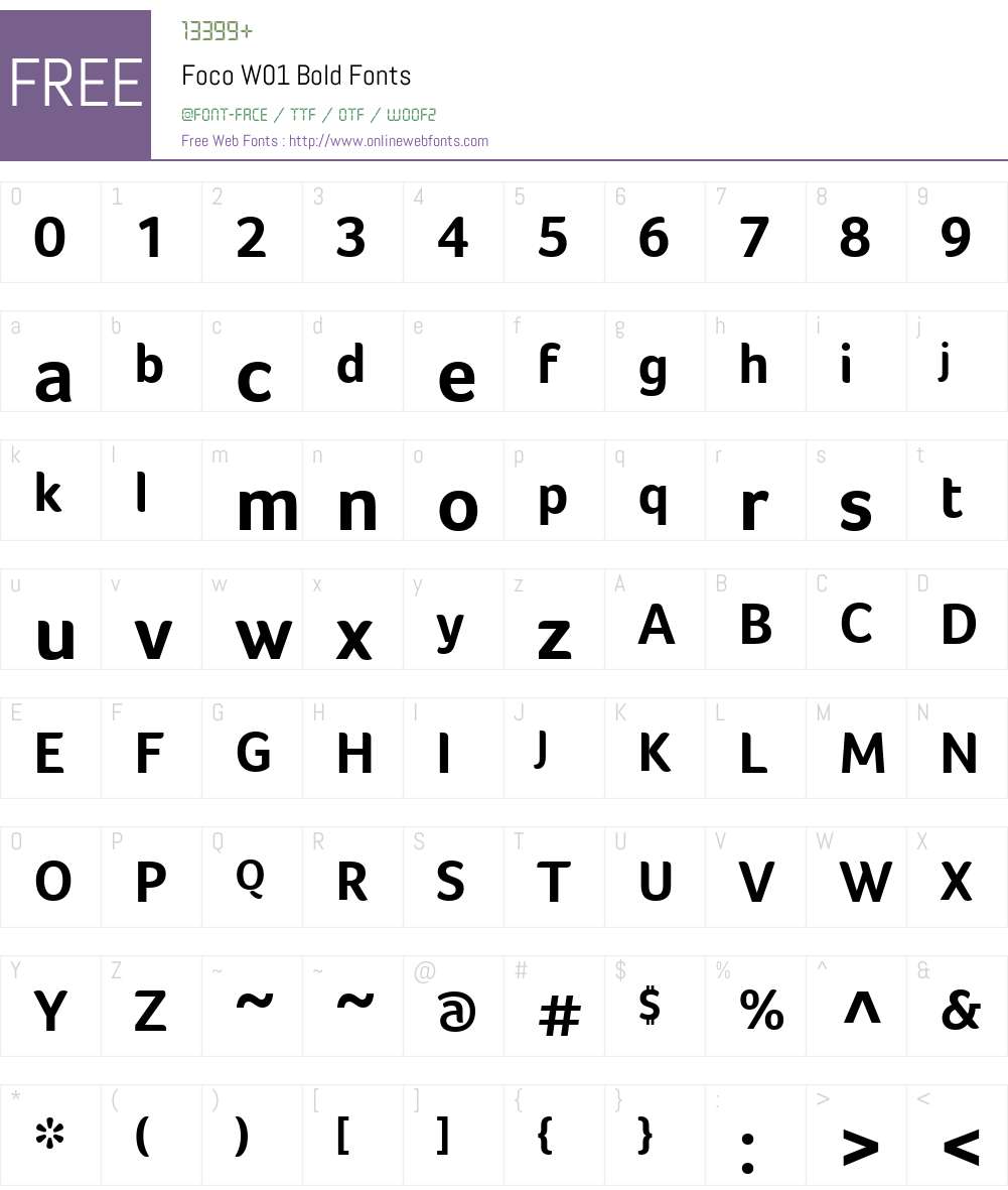 FocoW01-Bold Font Screenshots