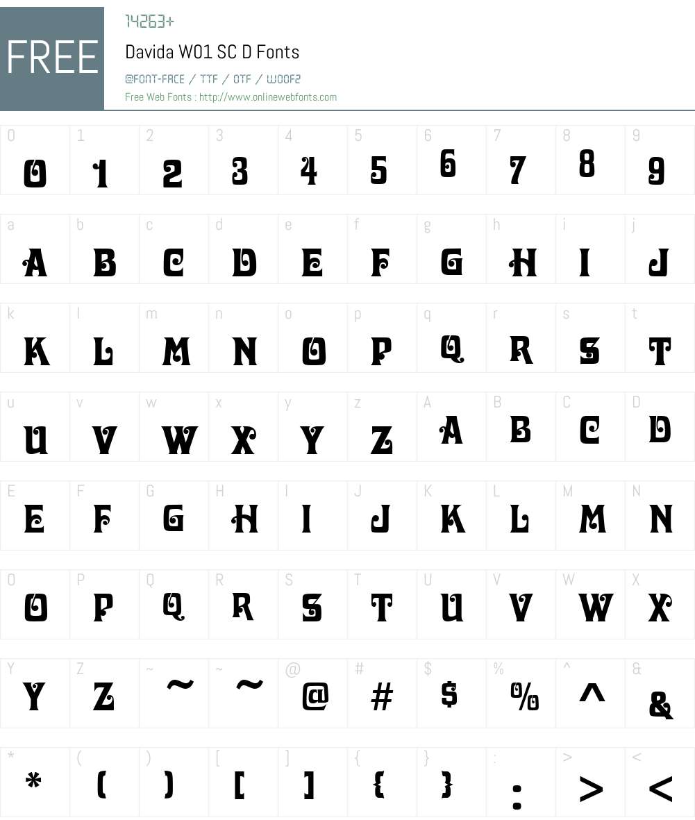 DavidaW01-SCD Font Screenshots