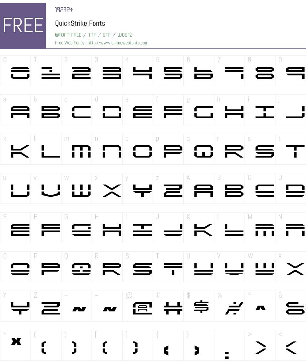 QuickStrike Font Screenshots