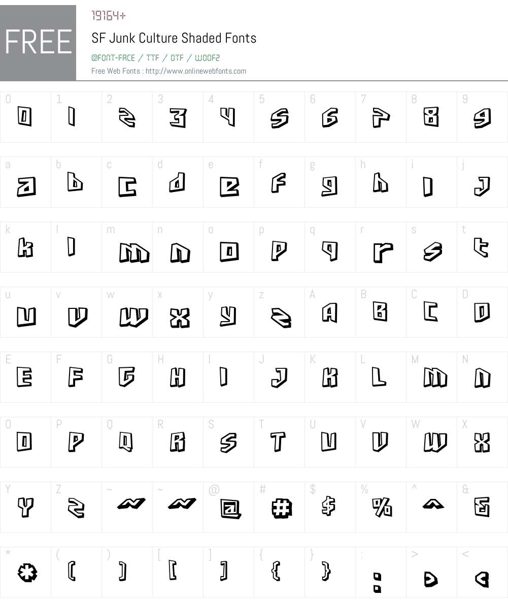 SF Junk Culture Shaded Font Screenshots