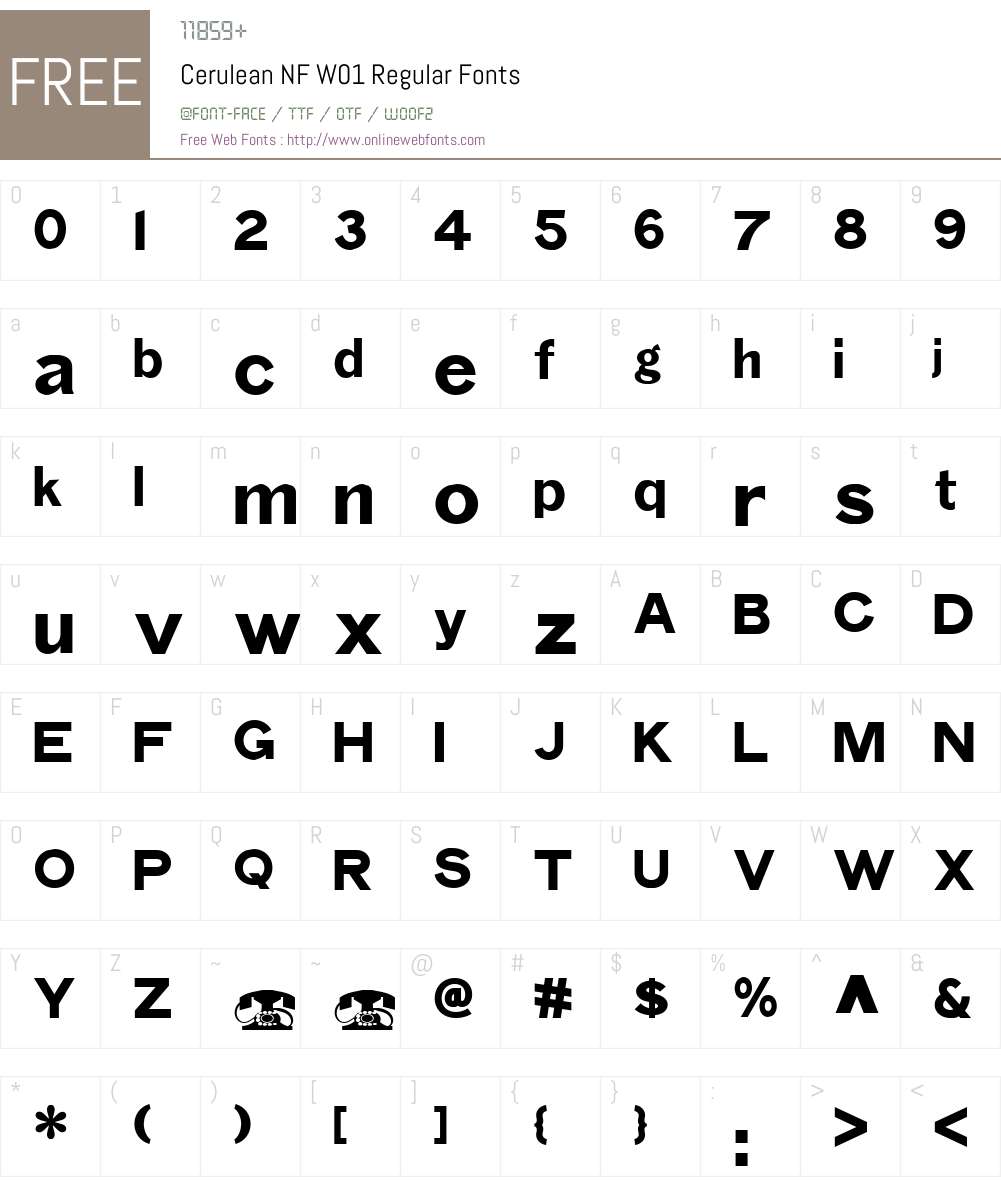CeruleanNFW01-Regular Font Screenshots