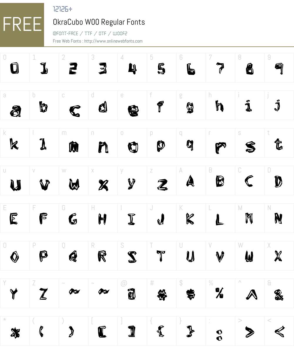 OkraCubo Font Screenshots