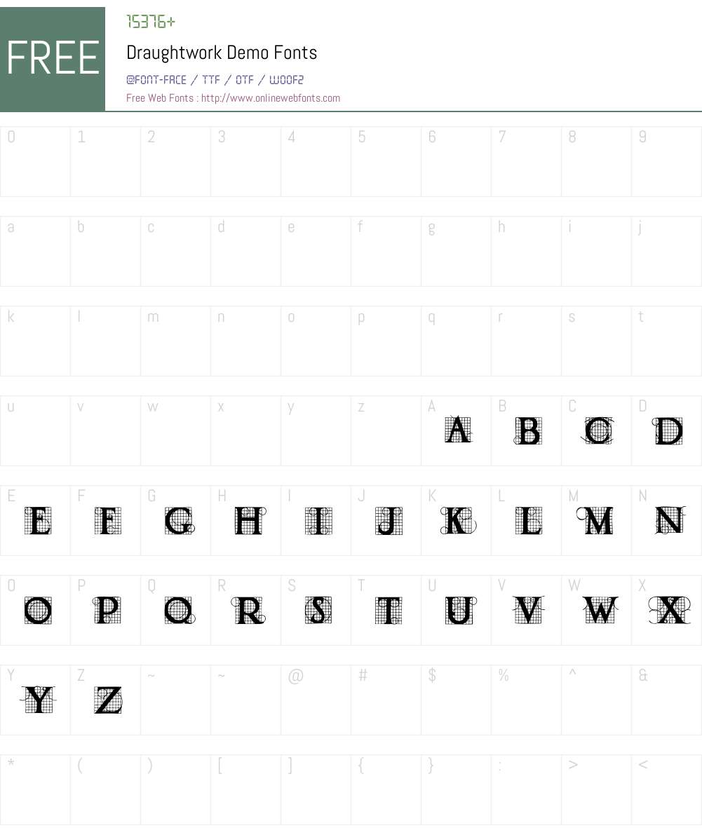 Draughtwork Demo Font Screenshots