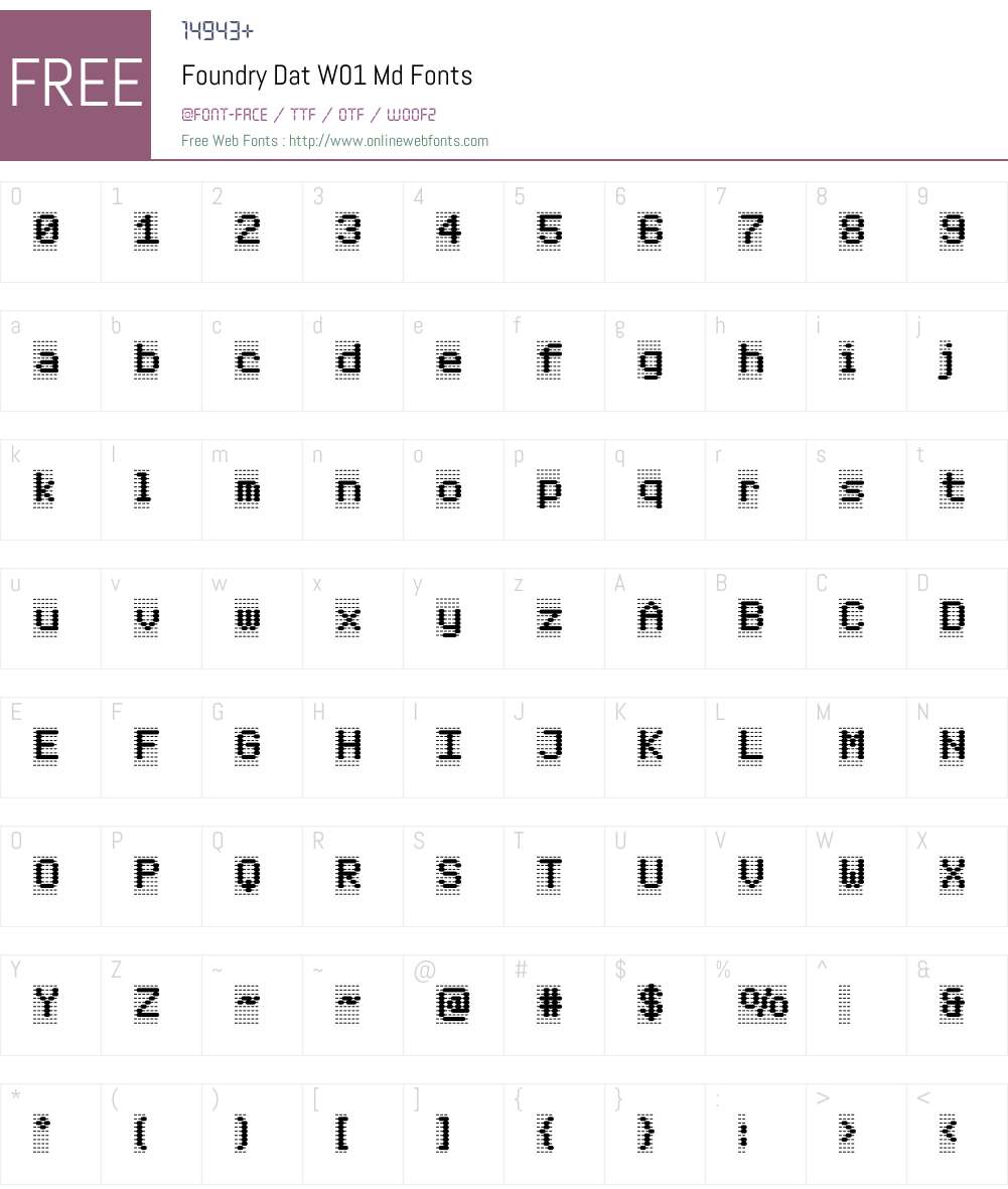 Foundry Dat Font Screenshots