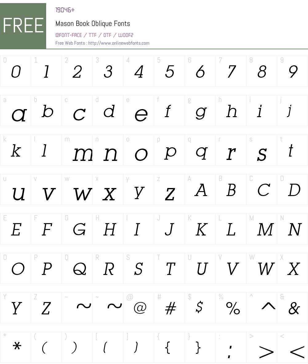 Mason Font Screenshots