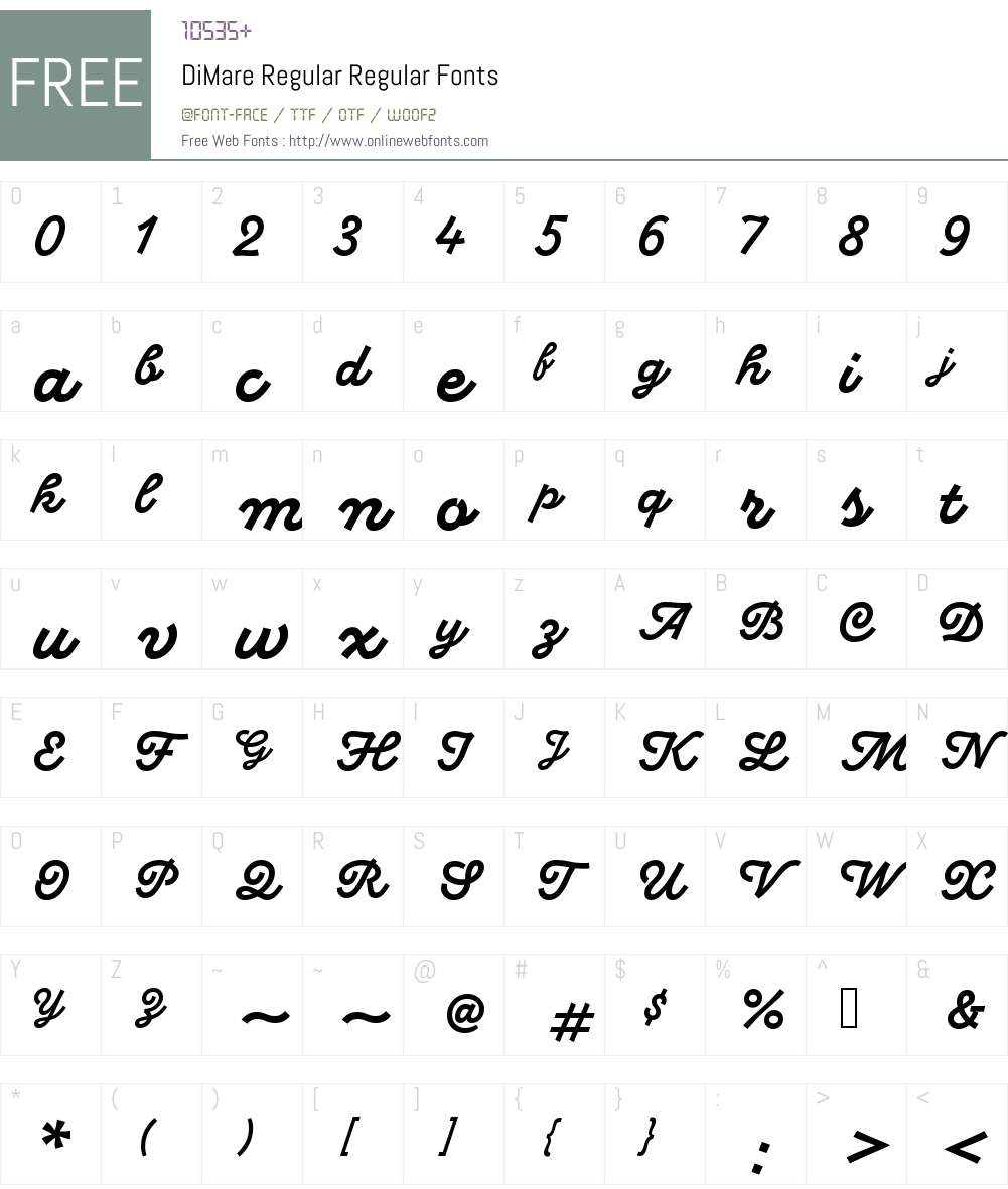 DiMare-Regular Font Screenshots