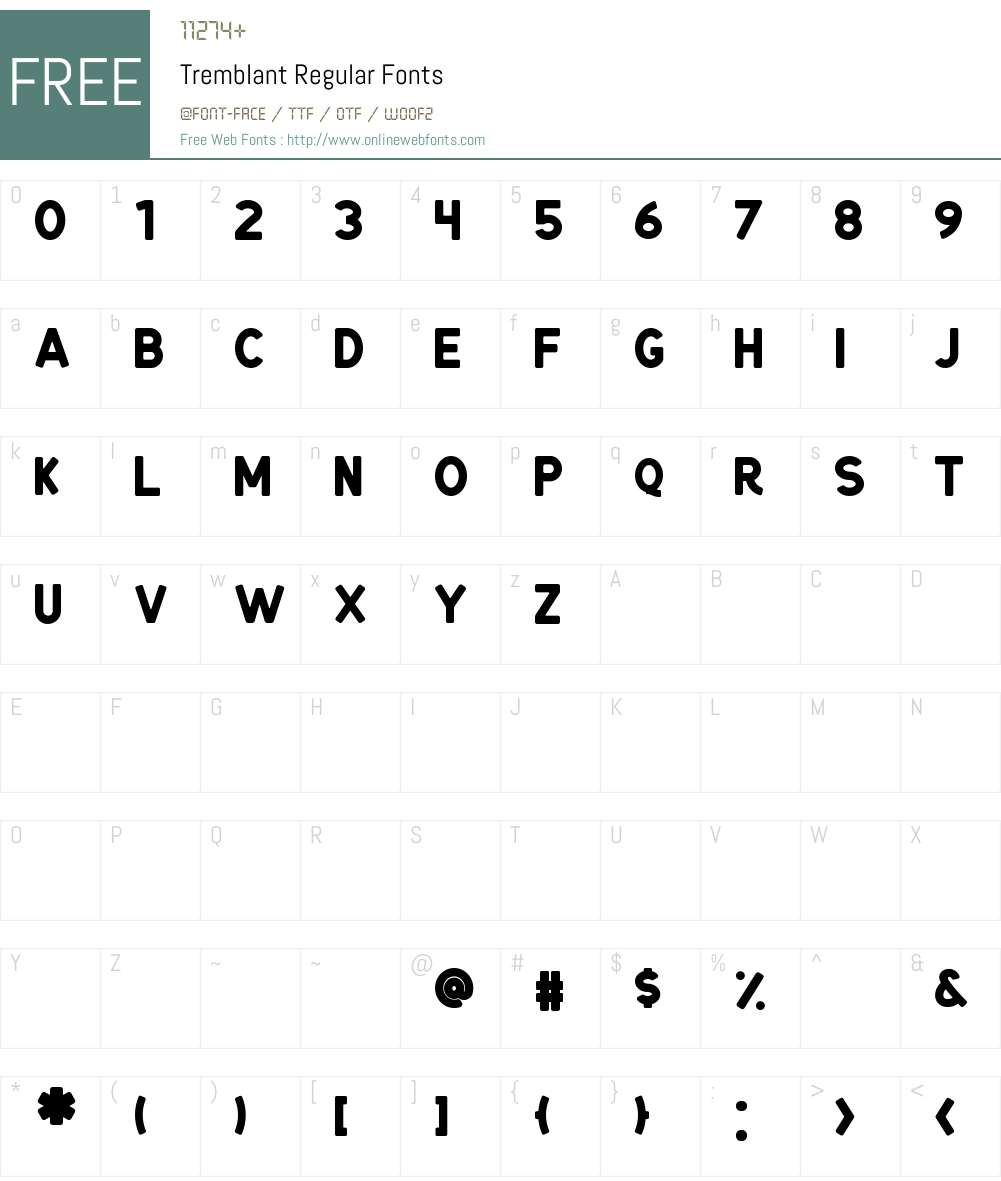 Tremblant Font Screenshots