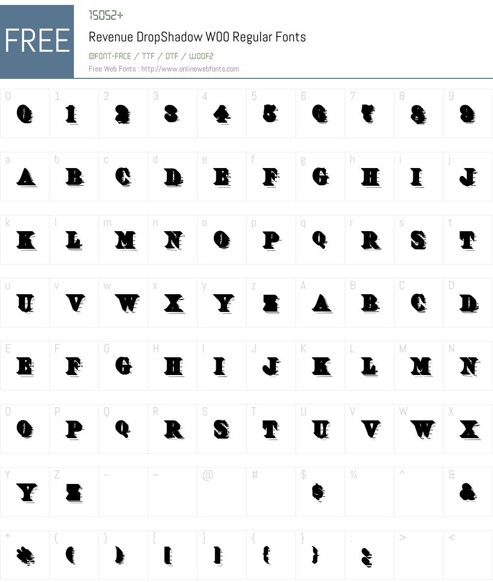 RevenueDropShadowW00-Rg Font Screenshots