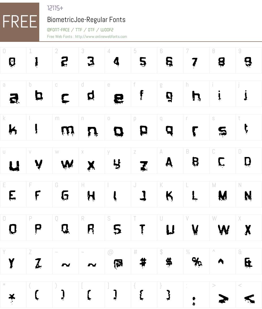 Biometric Joe Font Screenshots