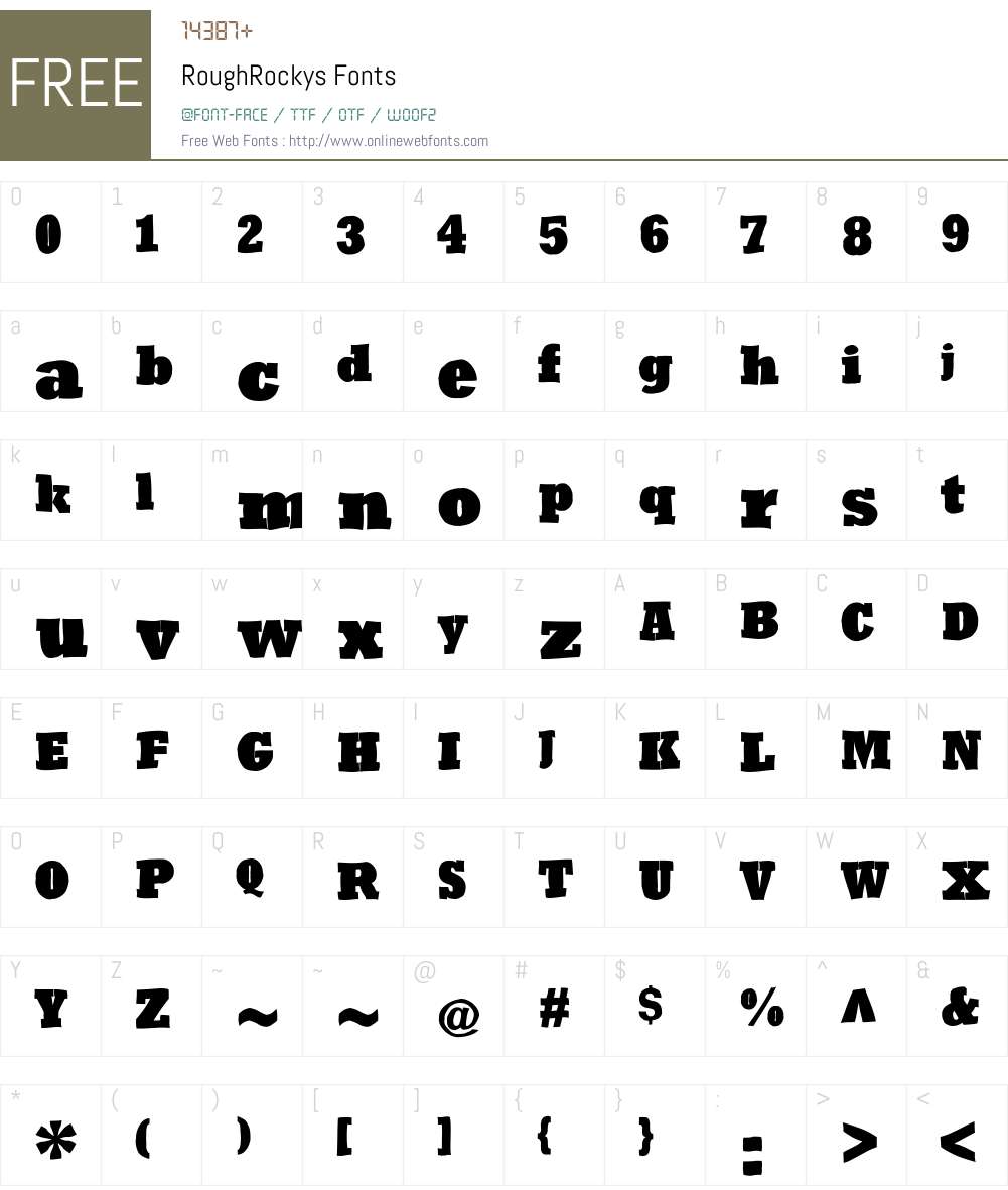 RoughRockys Font Screenshots
