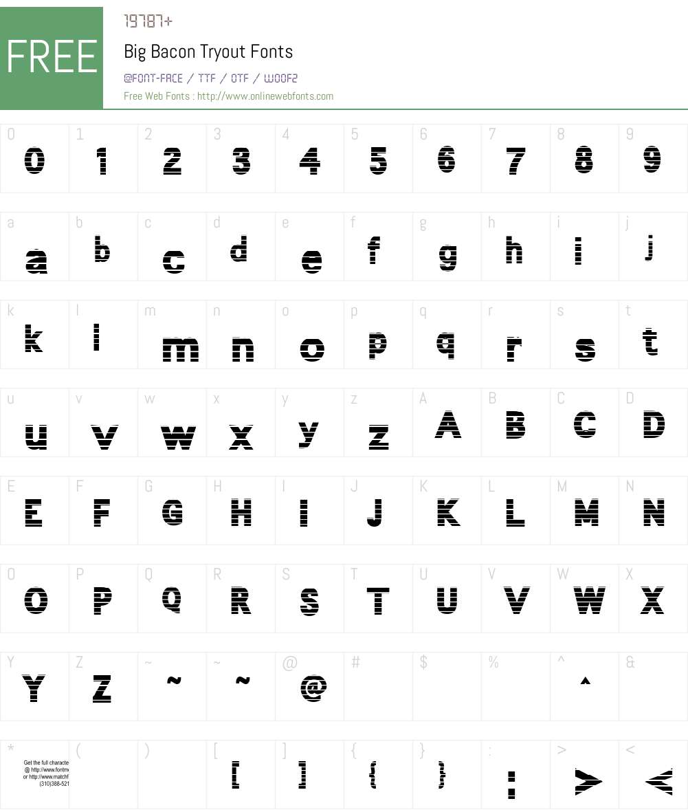 Big Bacon Tryout Font Screenshots