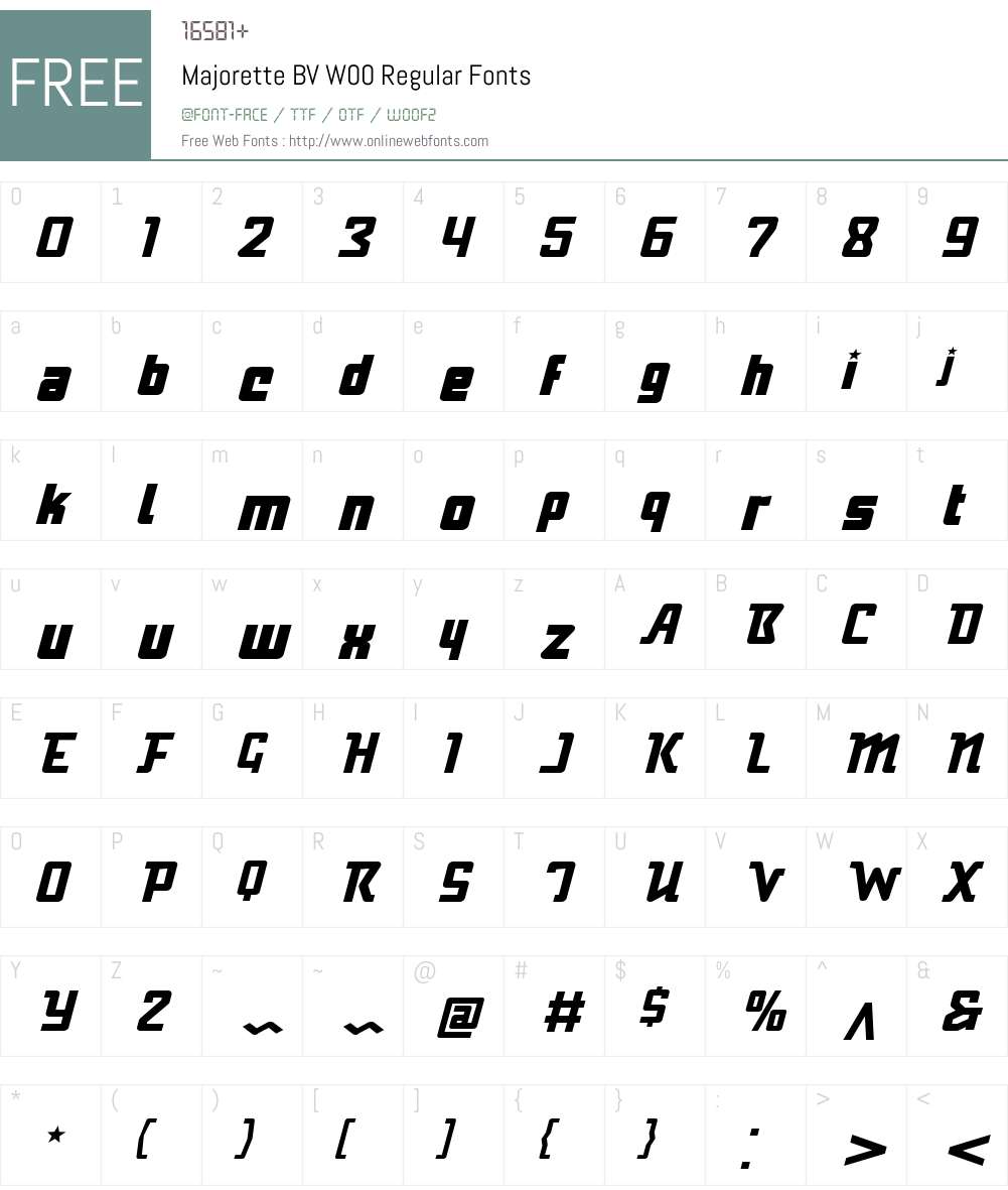 Majorette BV Font Screenshots