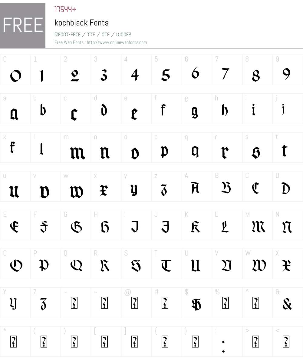 kochblack Font Screenshots