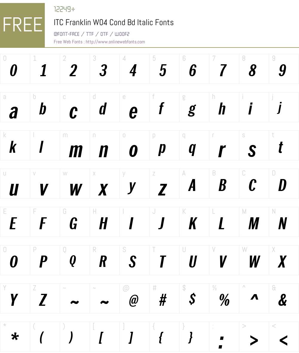 ITC Franklin Font Screenshots