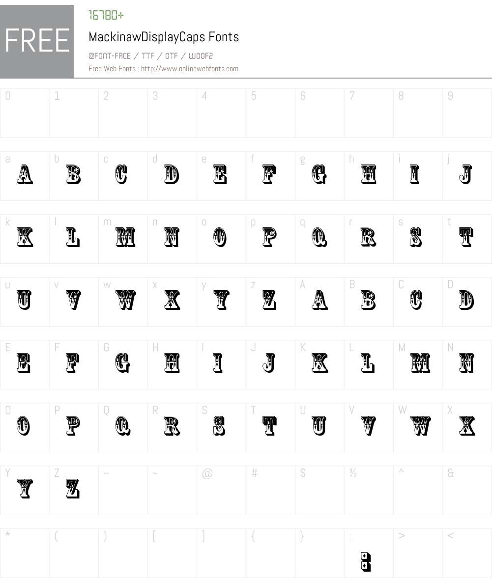 MackinawDisplayCaps Font Screenshots