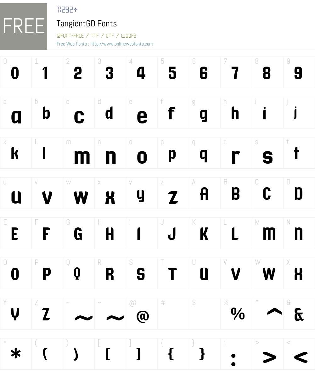TangientGD Font Screenshots