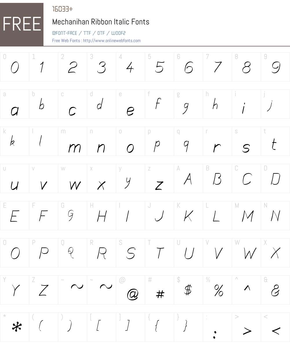 Mechanihan Ribbon Font Screenshots