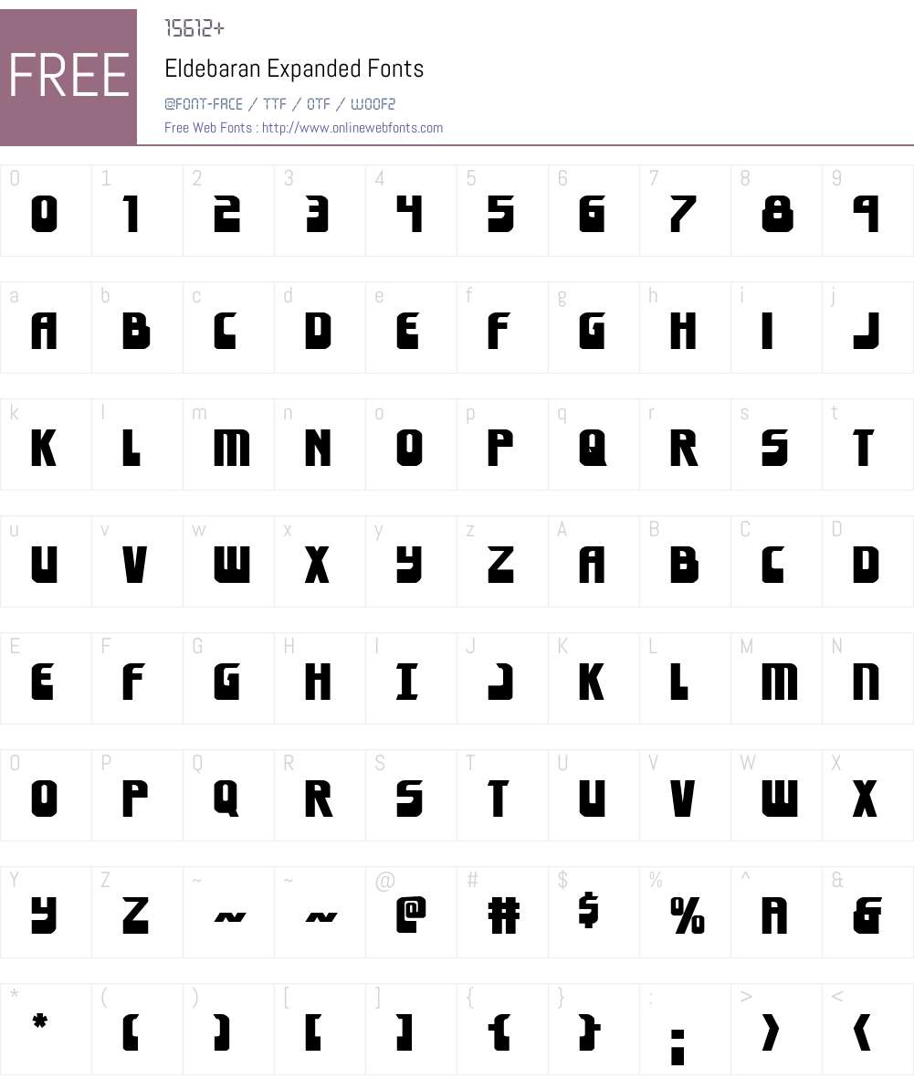 Eldebaran Expanded Font Screenshots