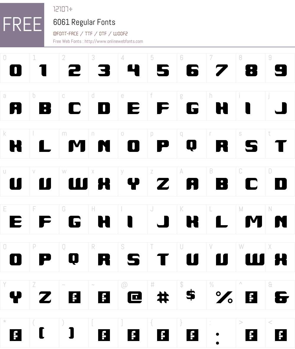 6061 Font Screenshots