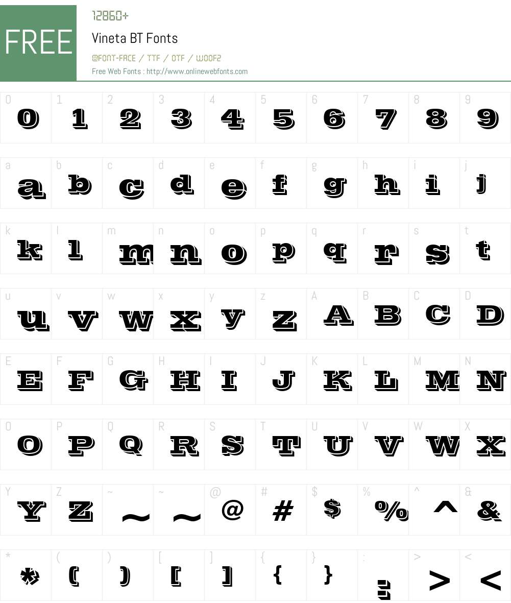 Vineta BT Font Screenshots