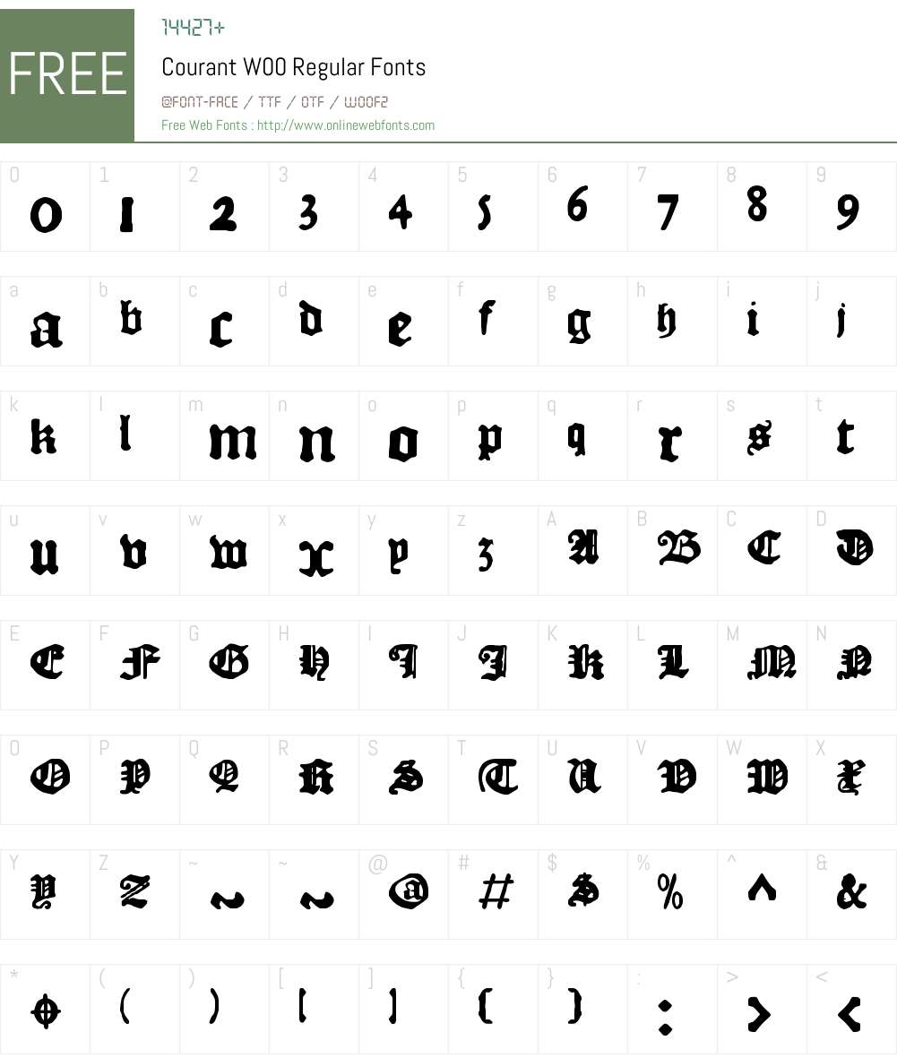 CourantW00-Regular Font Screenshots