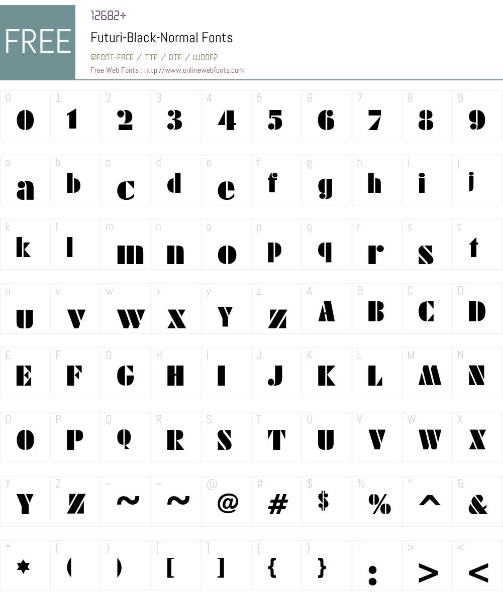 Futuri-Black-Normal Font Screenshots