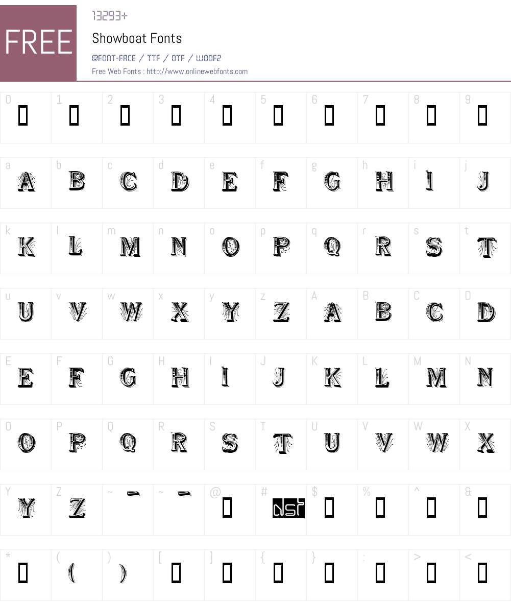 Showboat Font Screenshots