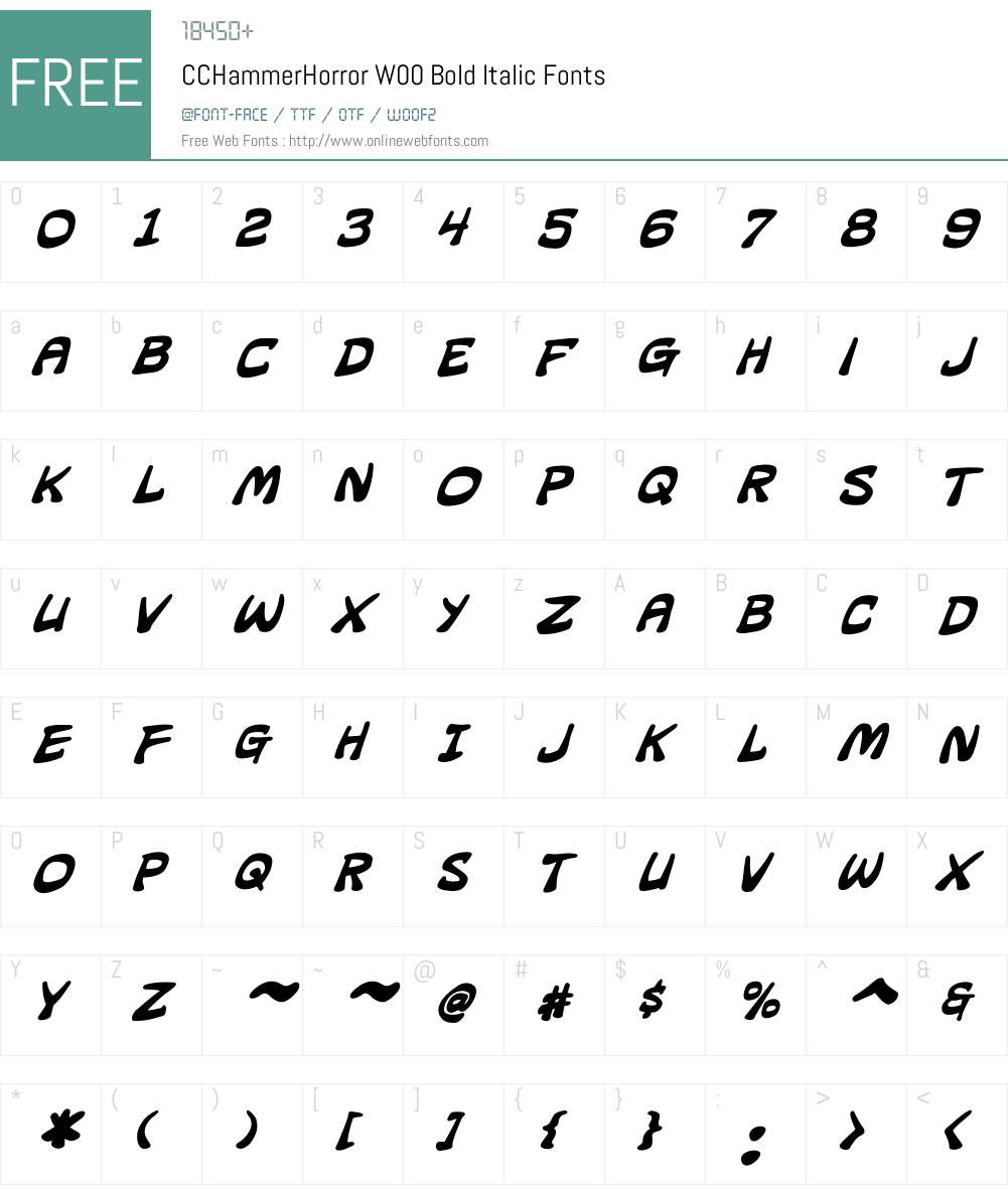 CCHammerHorrorW00-BoldIt Font Screenshots
