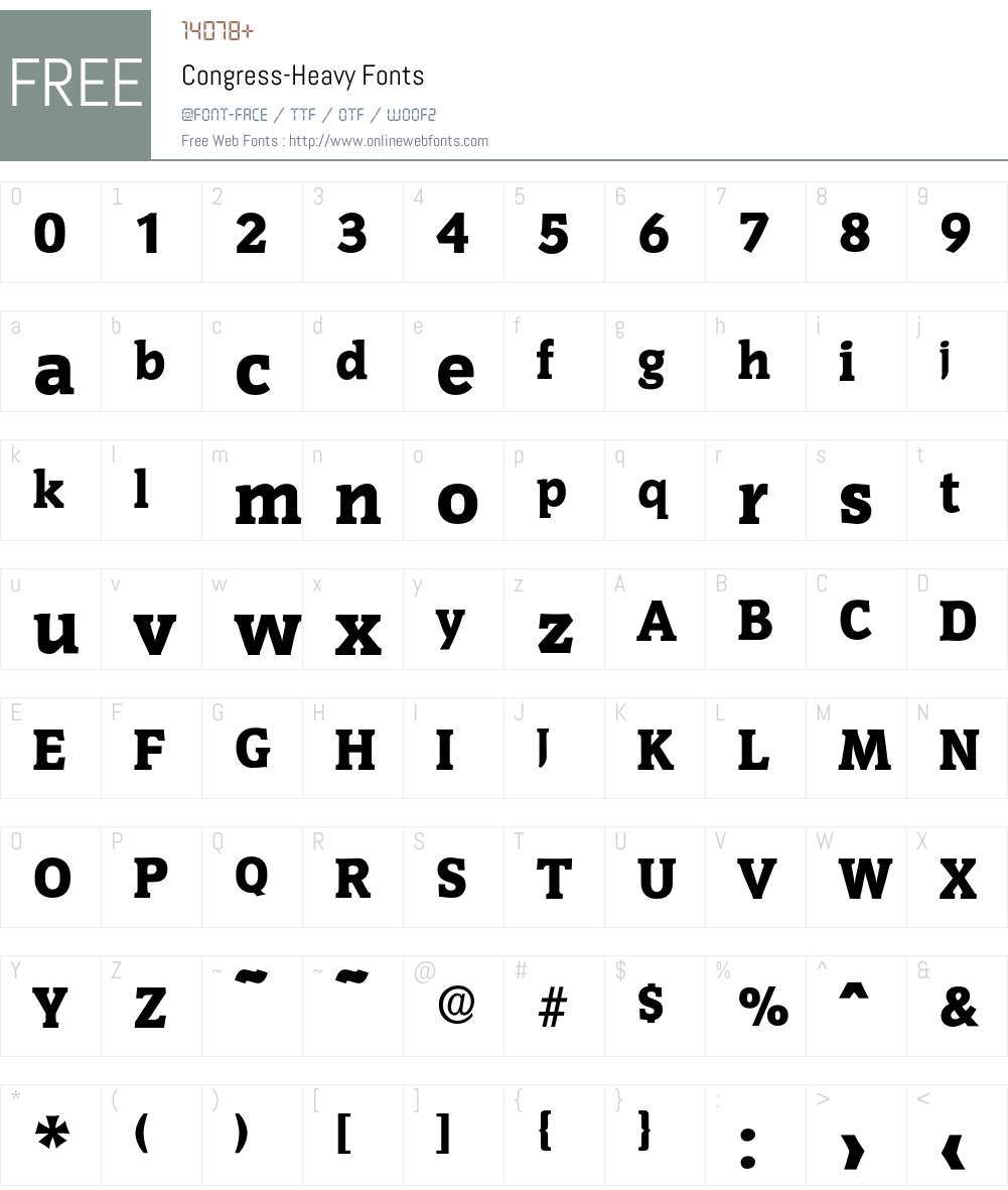 Congress-Heavy Font Screenshots