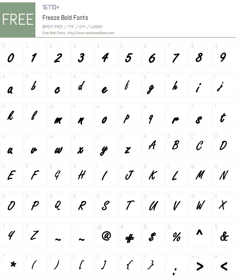 Freeze Font Screenshots