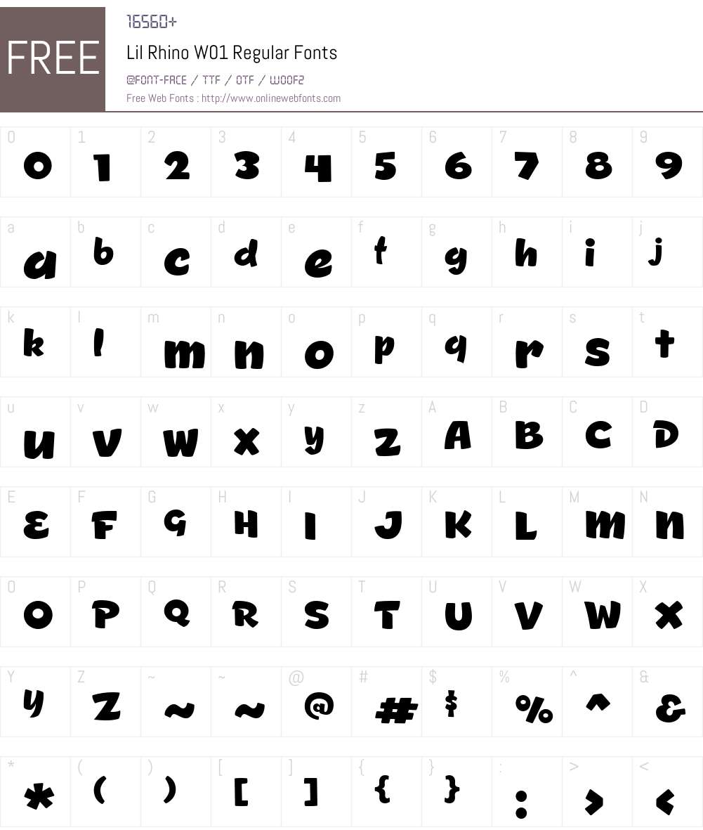 LilRhinoW01-Regular Font Screenshots