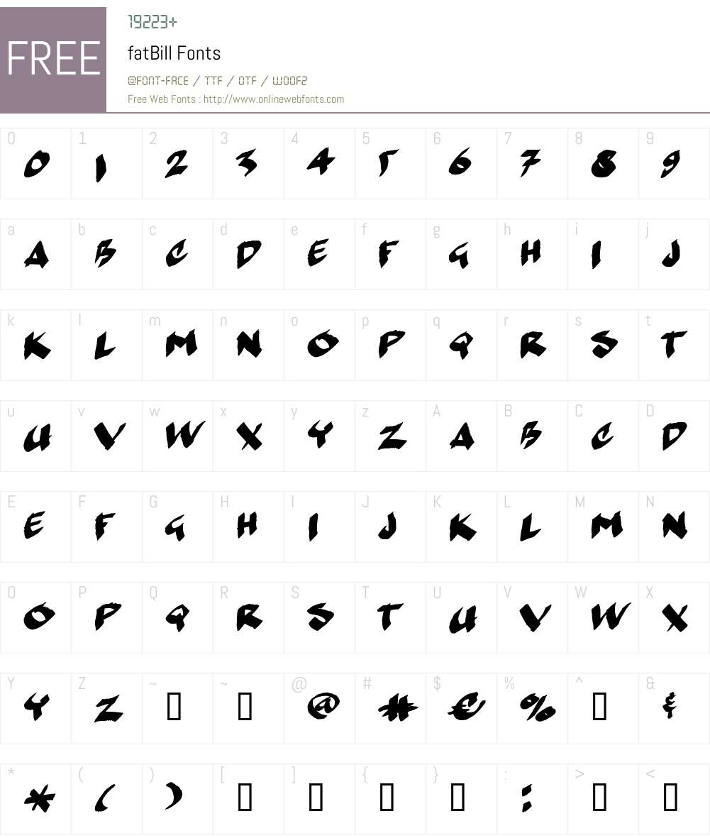 fatBill Font Screenshots