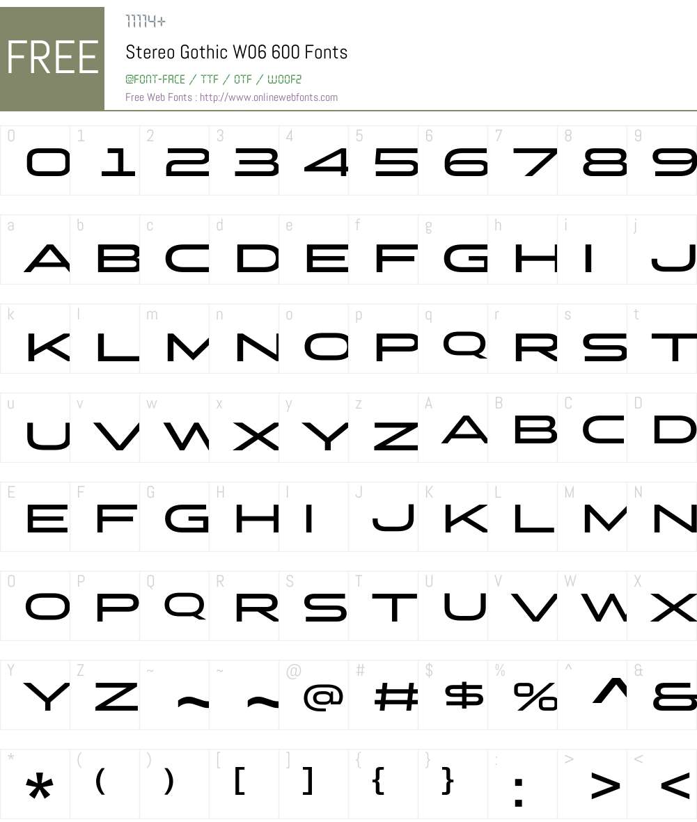 Stereo Gothic Font Screenshots