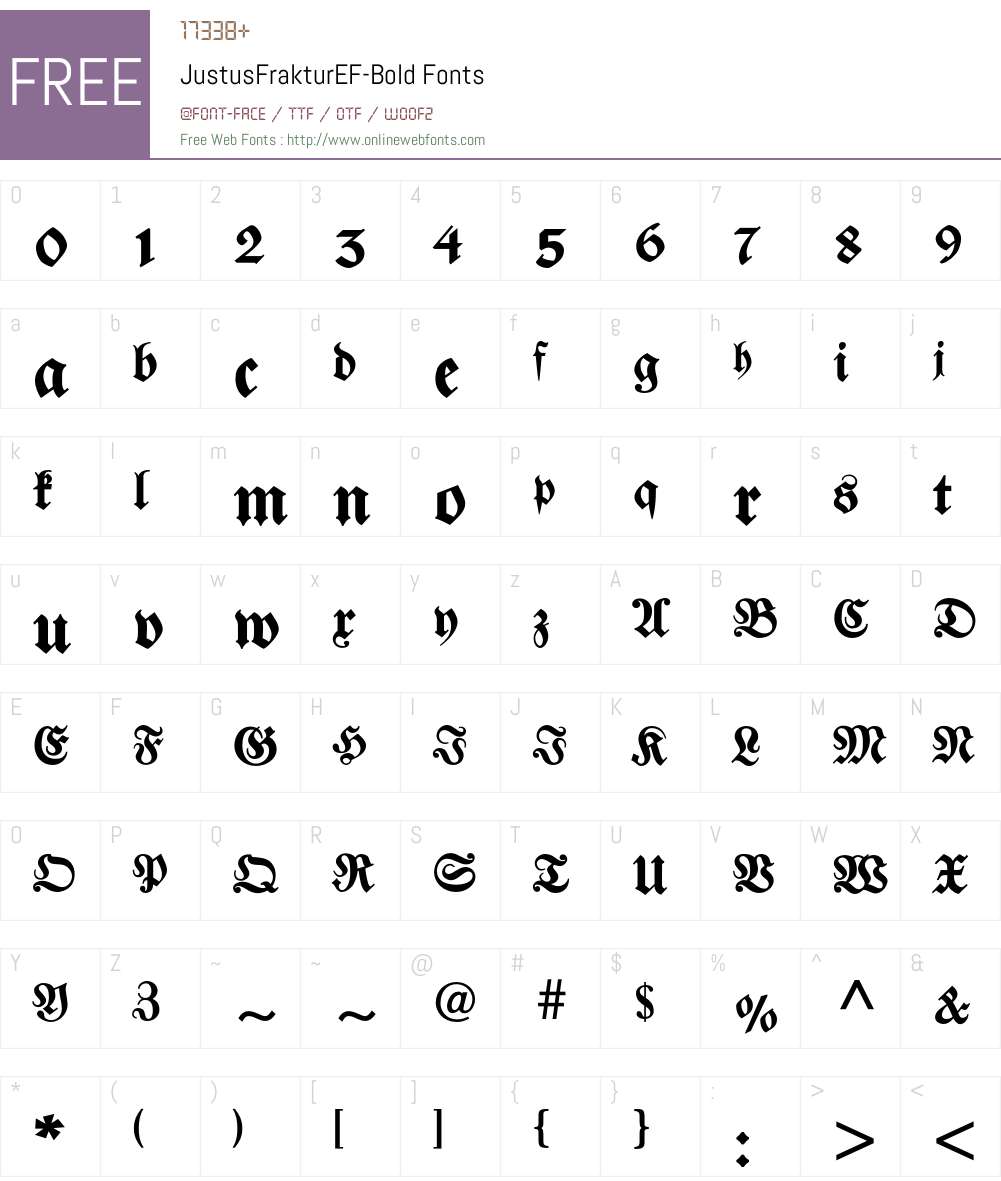 JustusFrakturEF Font Screenshots