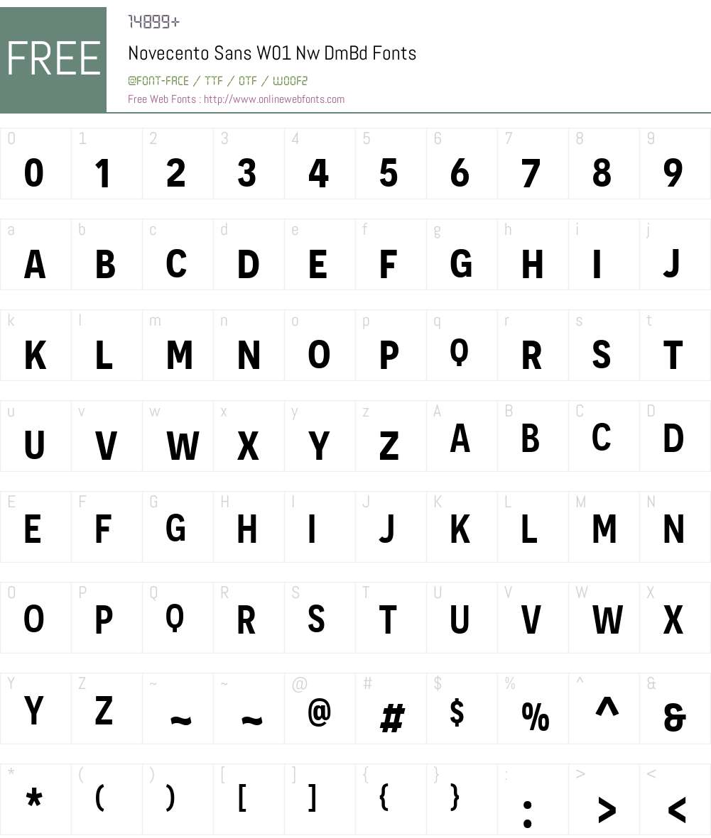 NovecentoSansW01-NwDmBd Font Screenshots