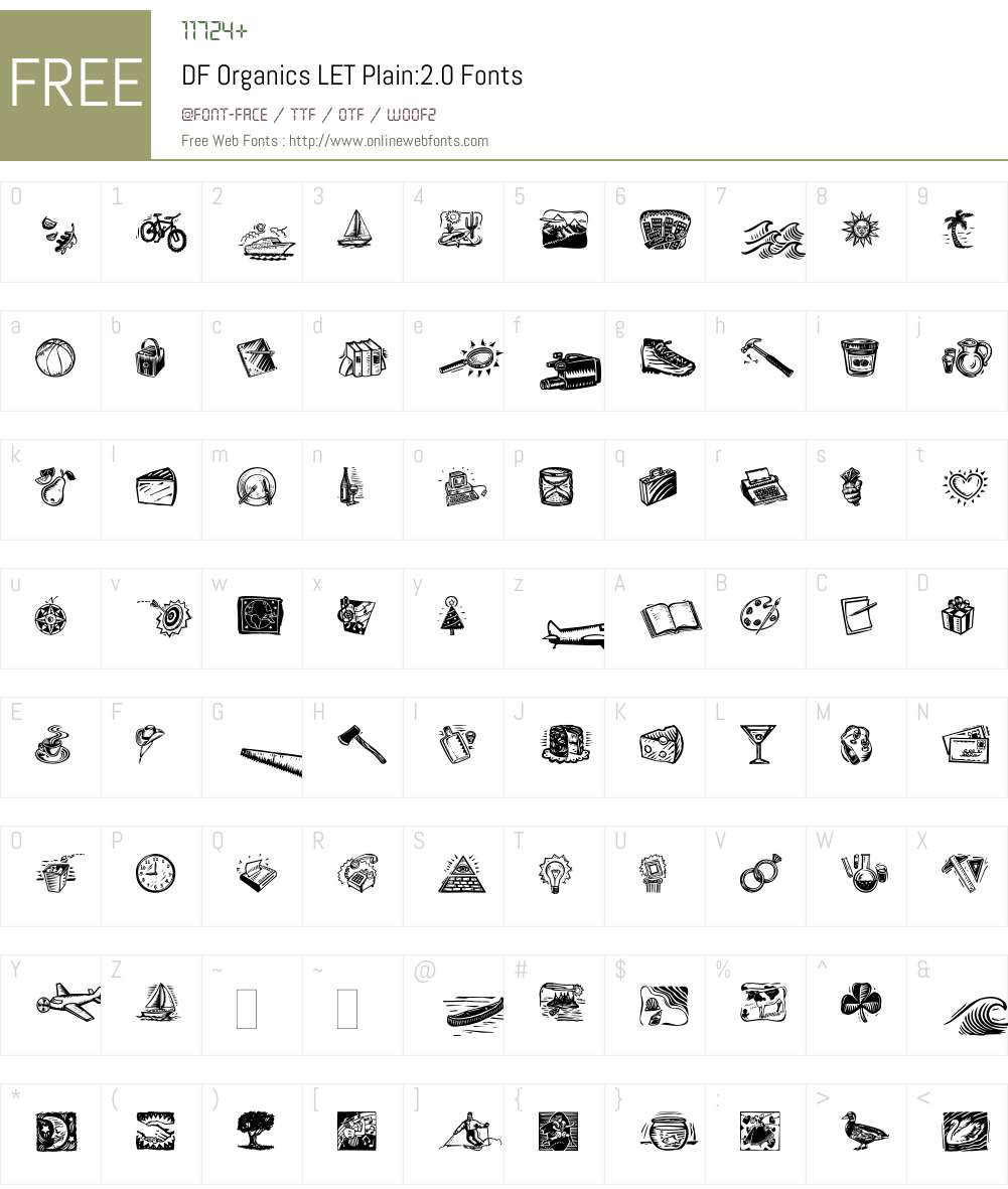 DF Organics LET Font Screenshots