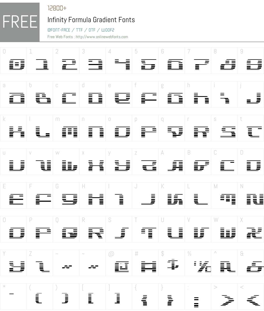 Infinity Formula Gradient Font Screenshots