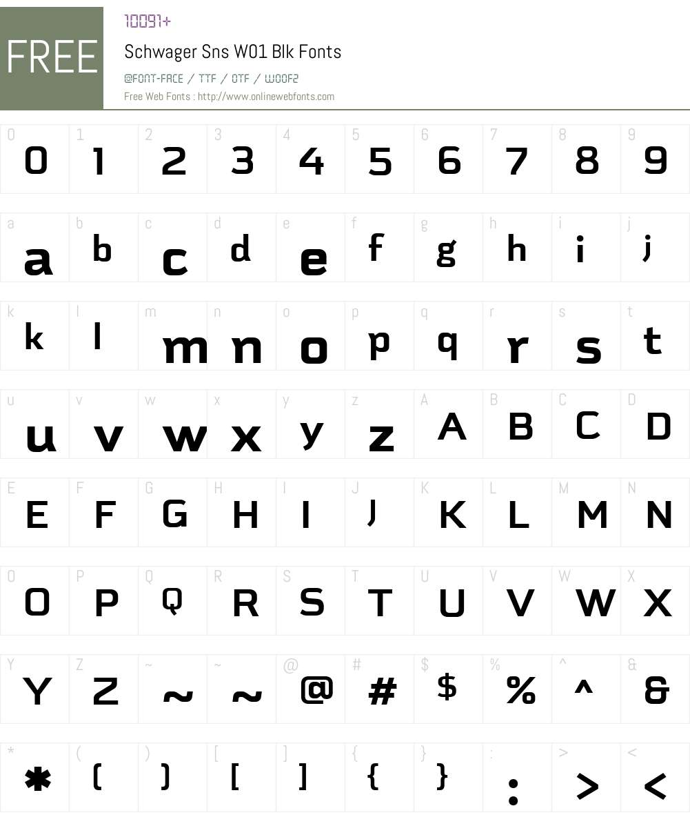 SchwagerSnsW01-Blk Font Screenshots