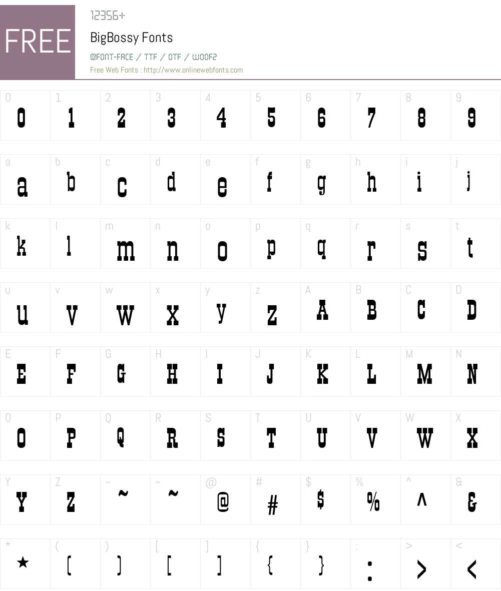BigBossy Font Screenshots