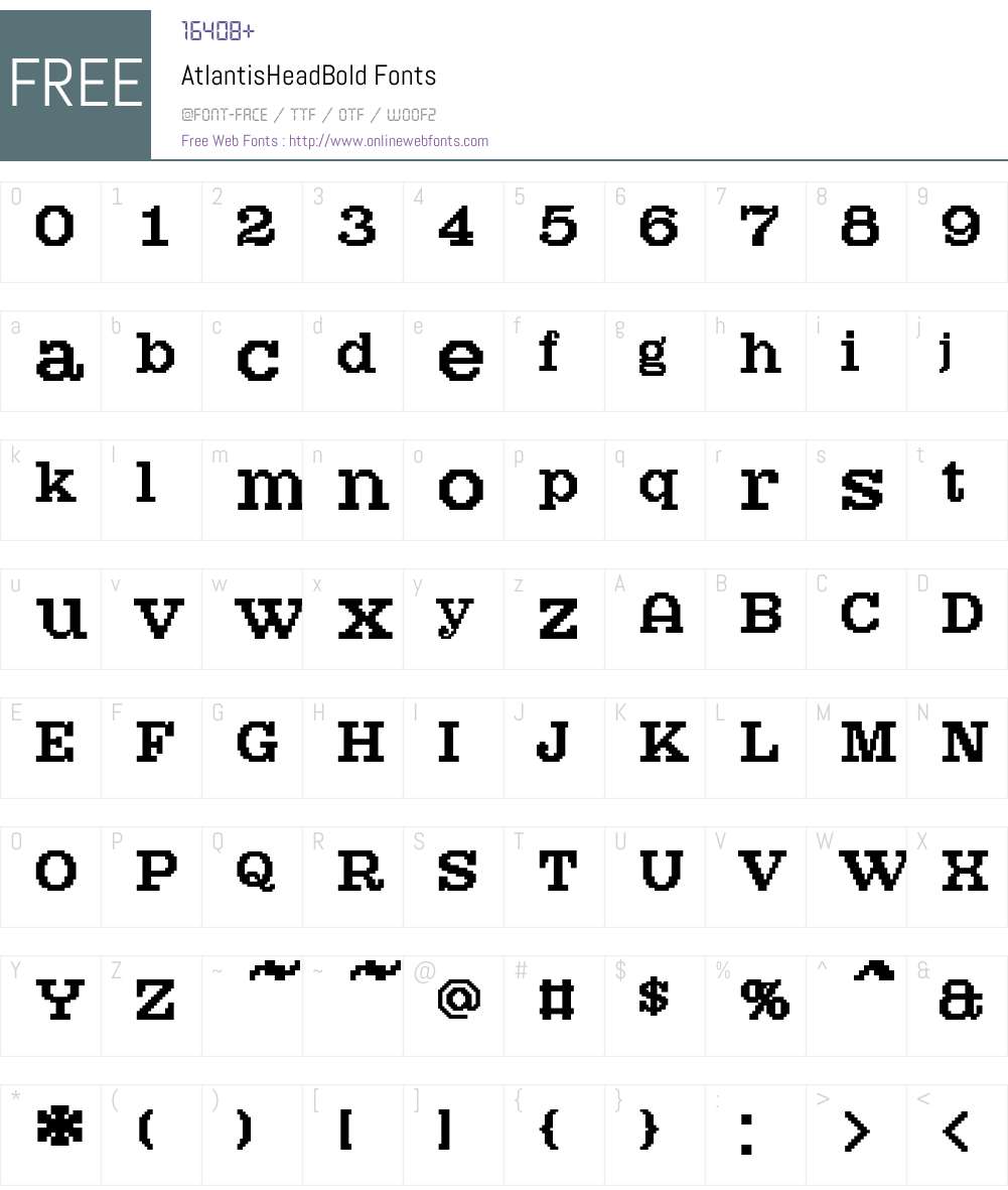 AtlantisHeadBold Font Screenshots