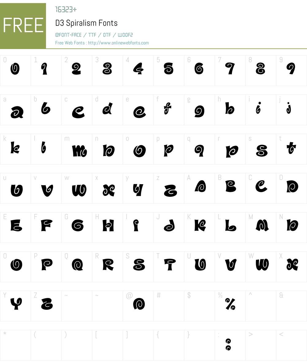 D3 Spiralism Font Screenshots