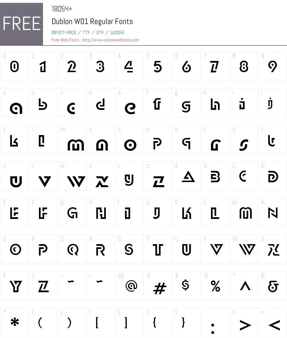 DublonW01-Regular Font Screenshots