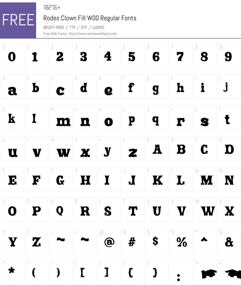 RodeoClownFillW00-Regular Font Screenshots